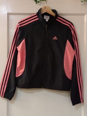 adidas Black & Pink Girls' Track Jacket